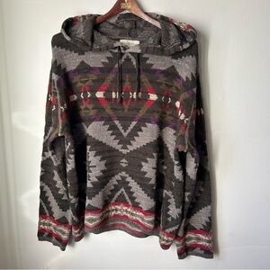 Denim & Supply Ralph Lauren Aztec Navajo Knit Pullover Hoodie - Size Large